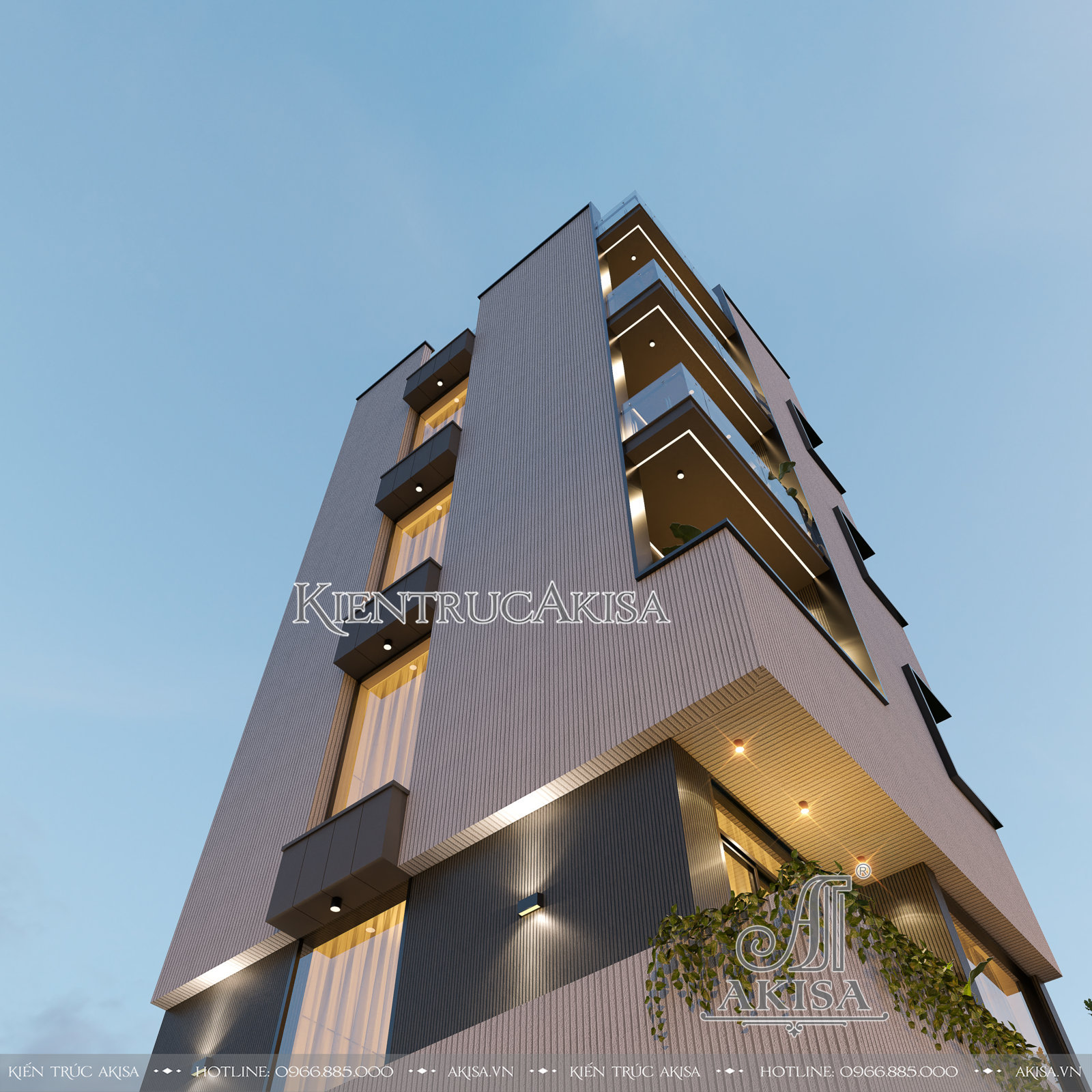 Thiết kế nhà lô góc 5 tầng hiện đại (CĐT: ông Quang - Hải Phòng) NP51953