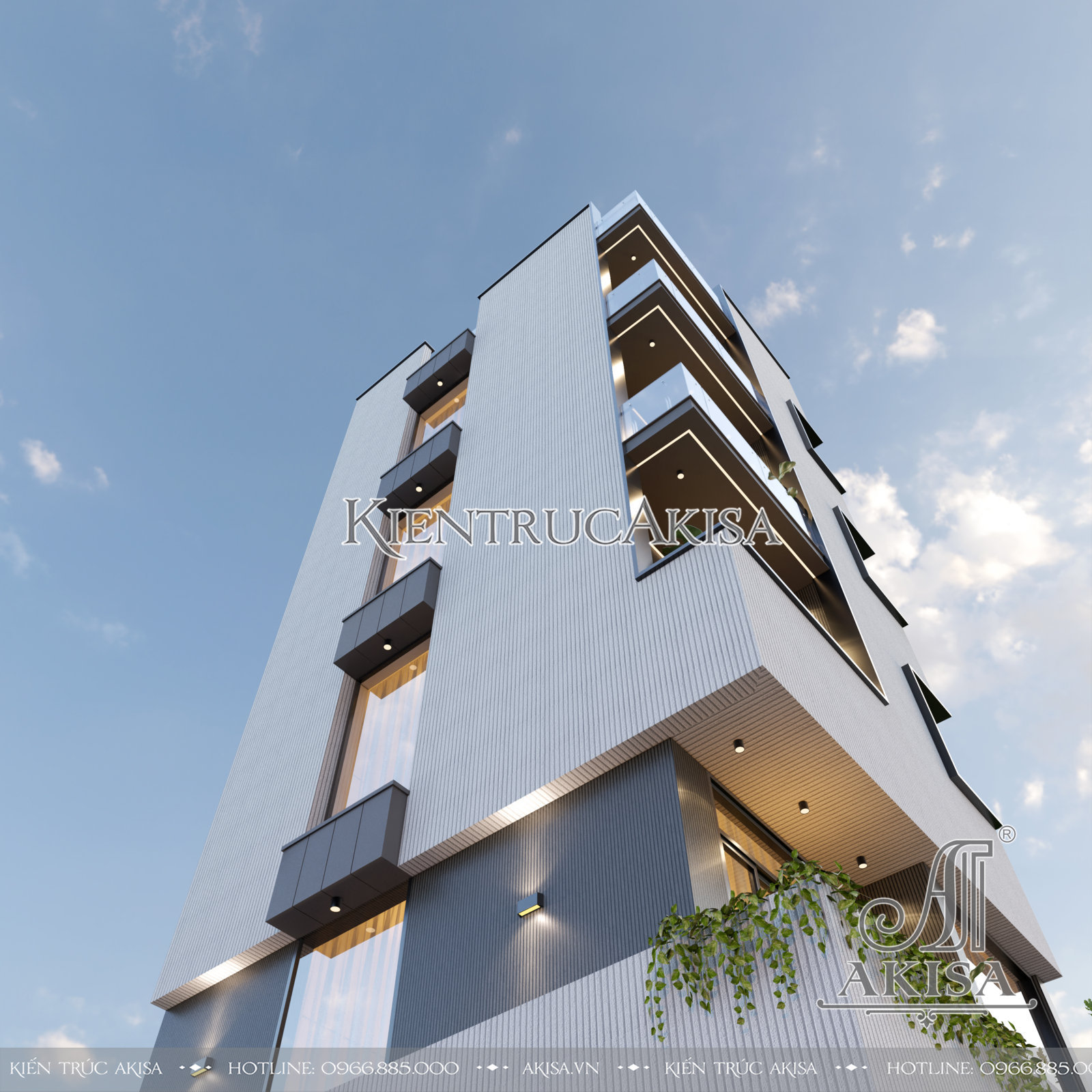 Thiết kế nhà lô góc 5 tầng hiện đại (CĐT: ông Quang - Hải Phòng) NP51953
