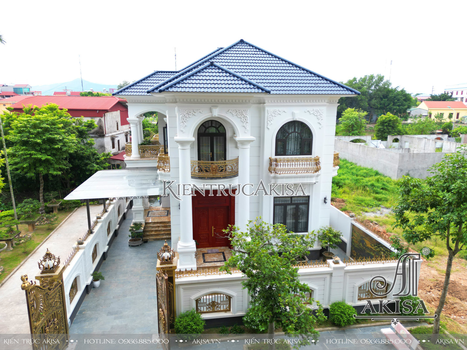 Hoàn thiện kiến trúc biệt thự 2 tầng tân cổ điển tại Bắc Giang (CĐT: ông Hồng) HT22628-KT