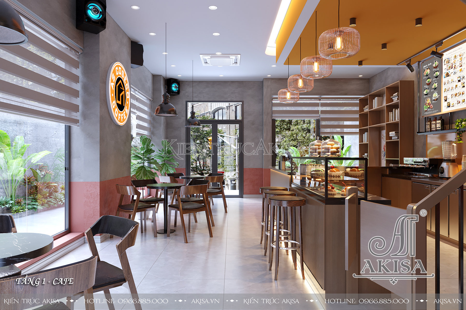 Ý tưởng thiết kế nội thất quán cafe đẹp (CĐT: bà Thanh - Hà Nội) NT32948