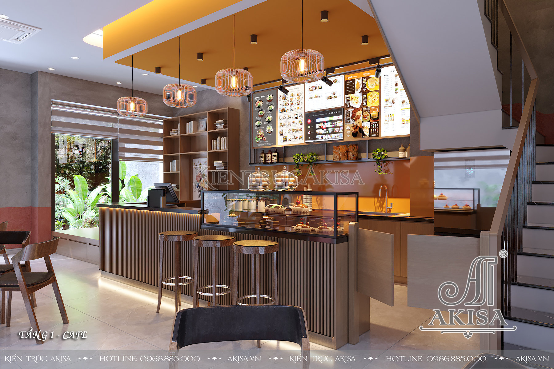 Ý tưởng thiết kế nội thất quán cafe đẹp (CĐT: bà Thanh - Hà Nội) NT32948