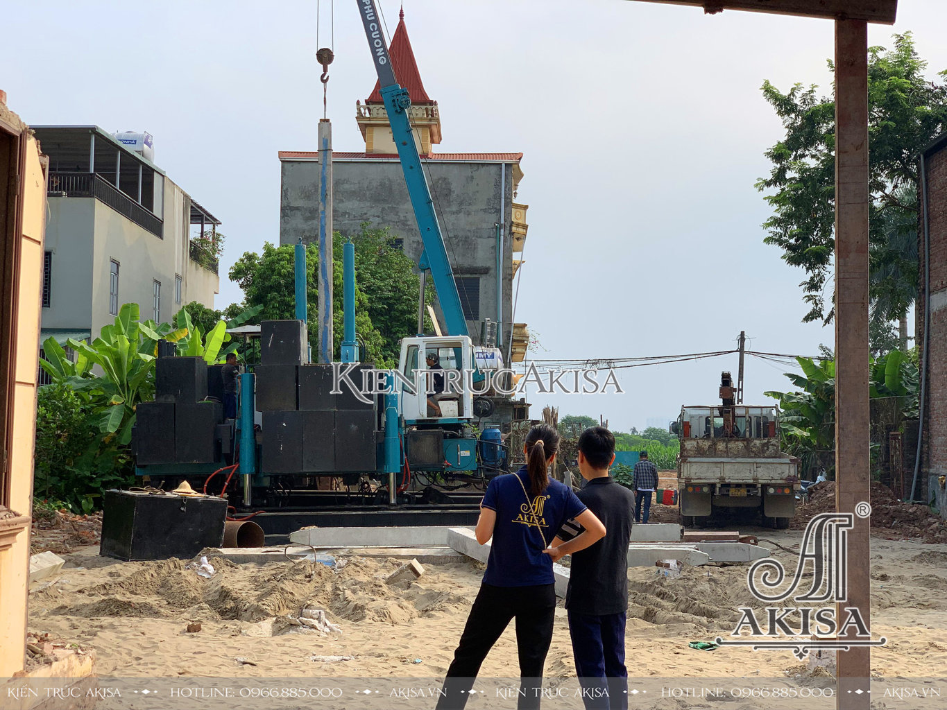 Hình ảnh thi công biệt thự 3 tầng mái Mansard tại Hà Nội (CĐT: ông Ổn) TC32938-KT