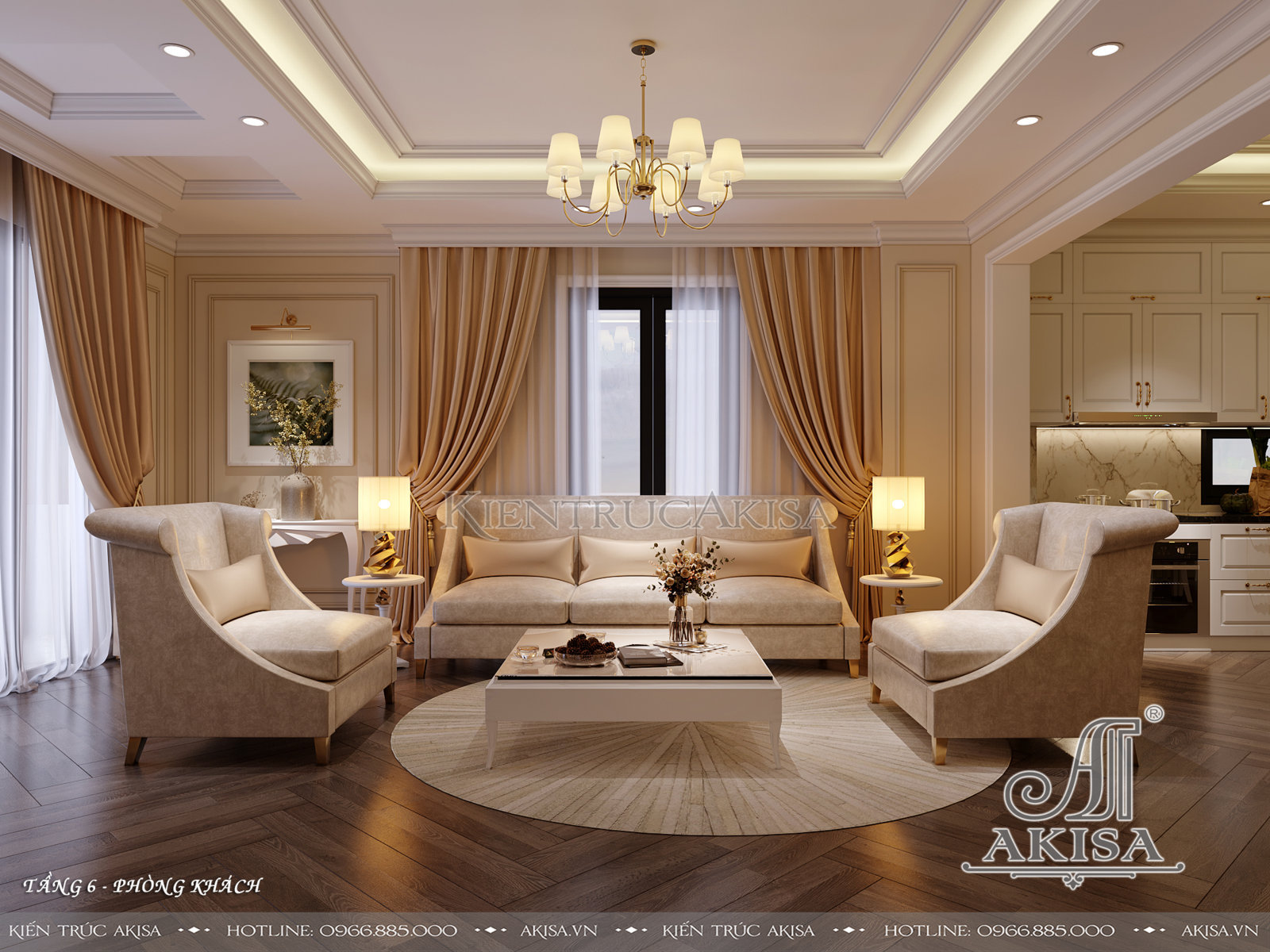 Thiết kế nội thất nhà phố phong cách Luxury (CĐT: ông Hưng - Hà Nội) NT62855