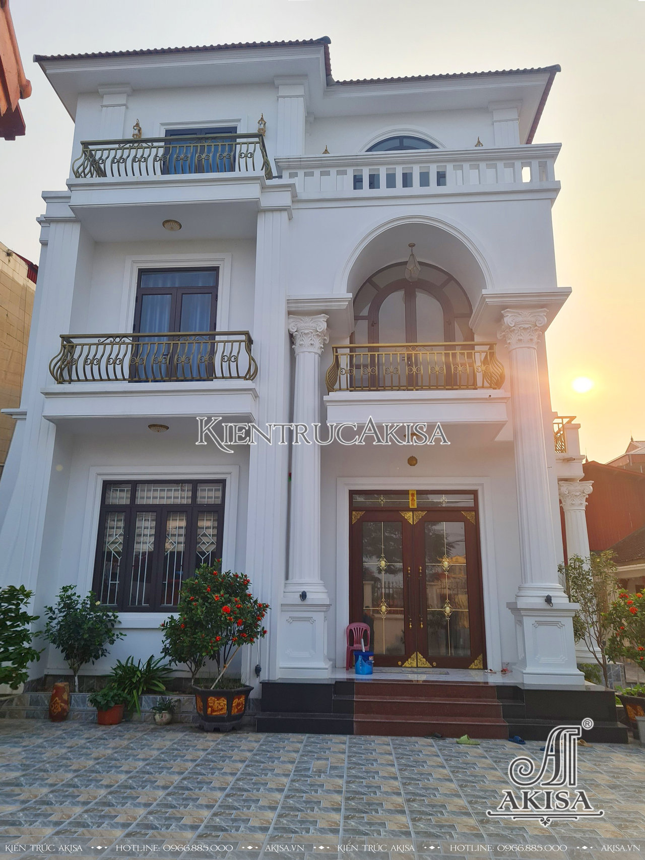Hình ảnh hoàn thiện kiến trúc biệt thự 3 tầng tại Ứng Hòa Hà Nội (CĐT: ông Huỳnh) HT32732-KT