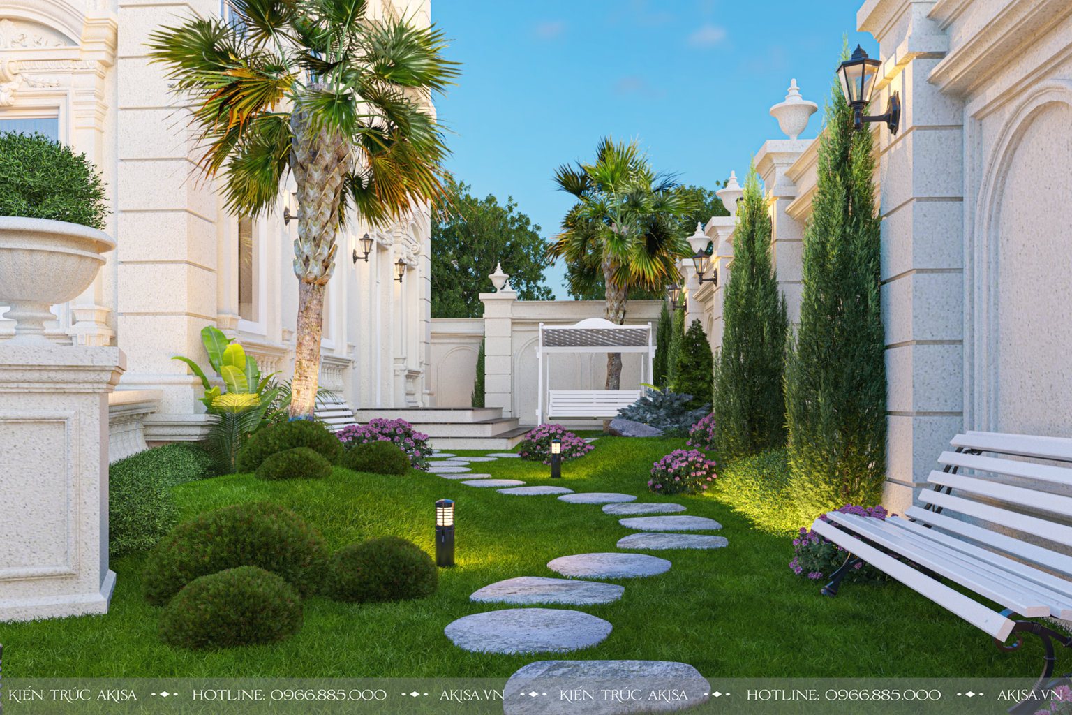 Mẫu thiết kế sân vườn biệt thự đẹp (CĐT: bà Phương - TP Hồ Chí Minh) SV42952