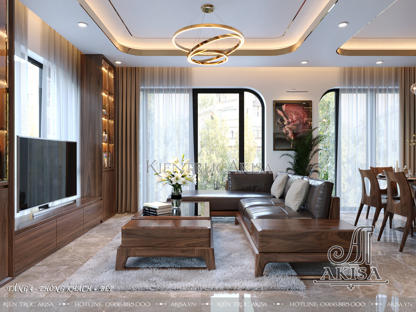 Thiết kế nội thất hiện đại biệt thự 4 tầng (CĐT: ông Tám - Hải Dương) NT42927