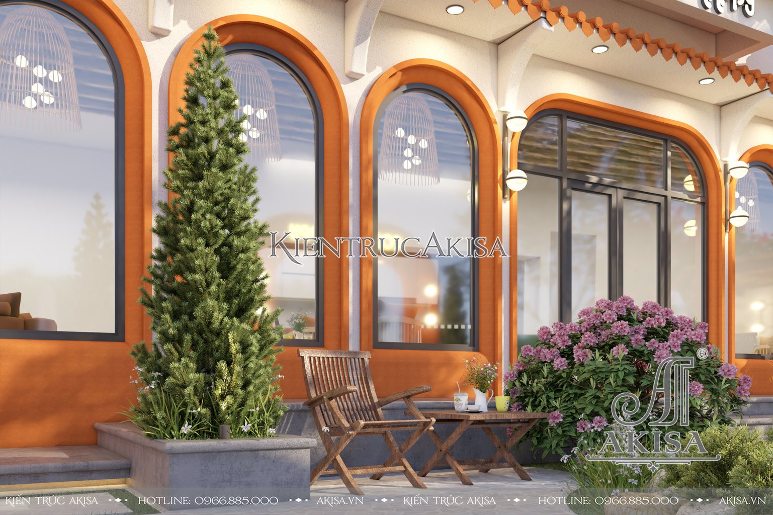 Thiết kế cảnh quan sân vườn quán cafe 2 tầng (CĐT: ông Đức Anh - Phú Thọ) SV24968