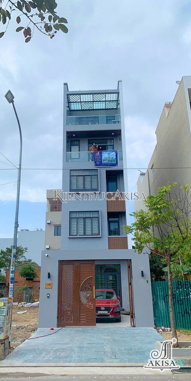 Hoàn thiện thi công kiến trúc nhà phố hiện đại 5 tầng (CĐT: bà Thúy - Quảng Ninh) HT51872-KT