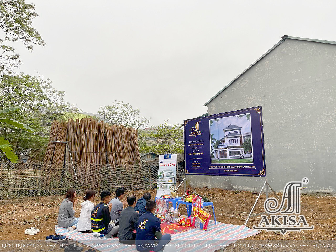 Lễ khởi công xây dựng biệt thự gia đình tại Hòa Bình (CĐT: ông Dương) TC31963-KC