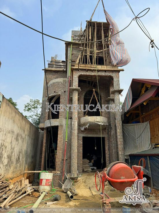 Hình ảnh thi công biệt thự phố 3 tầng tại Hà Giang (CĐT: bà Thái) TC32954-KT