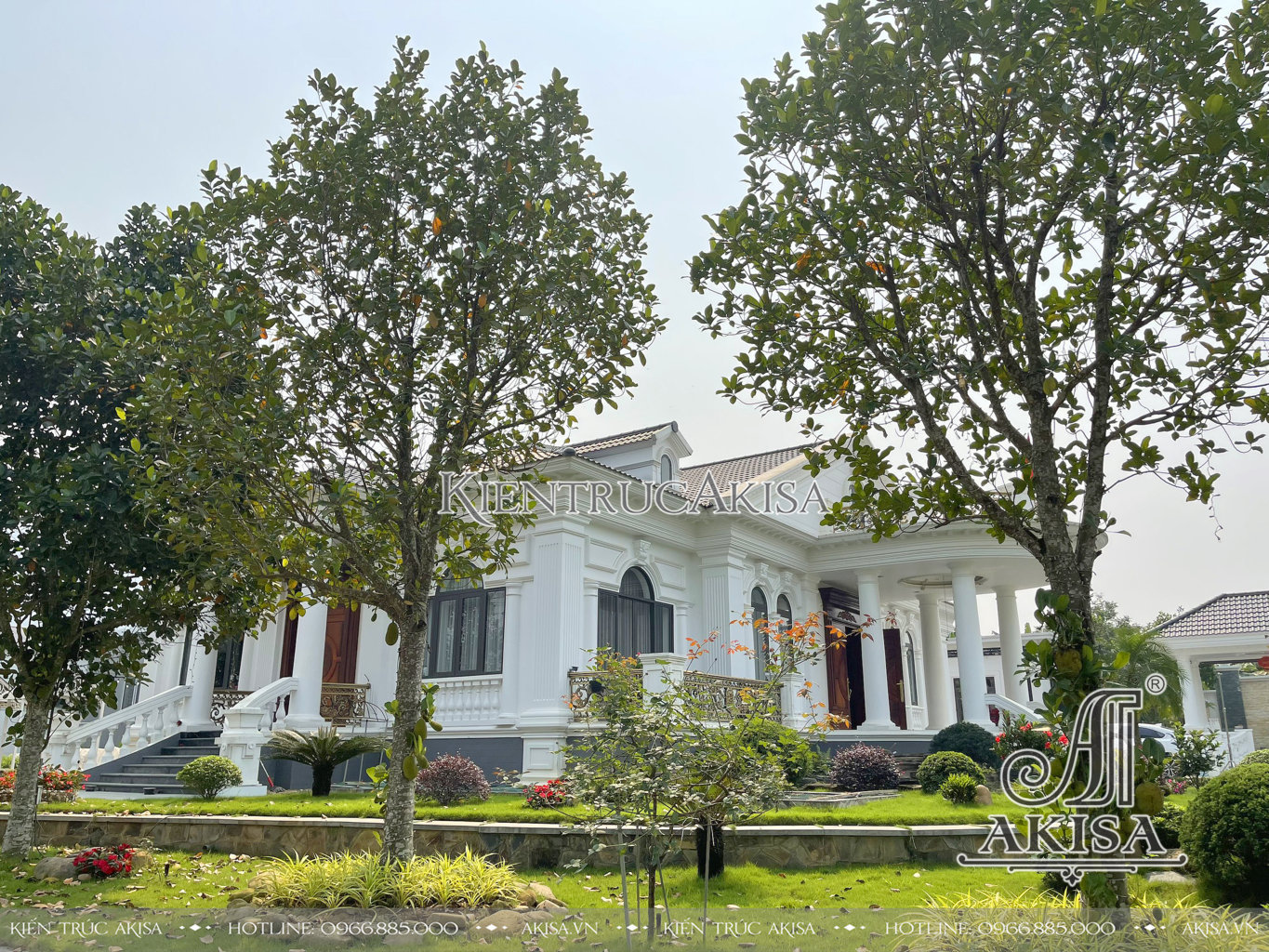 Hoàn thiện kiến trúc và cảnh quan sân vườn biệt thự 1 tầng tại Hòa Bình (CĐT: ông Cảnh) HT12339-KT