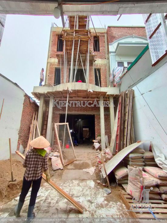 Hình ảnh thi công nhà phố tân cổ điển 3 tầng tại Hà Nội (CĐT: ông Thắng) TC32976-KT