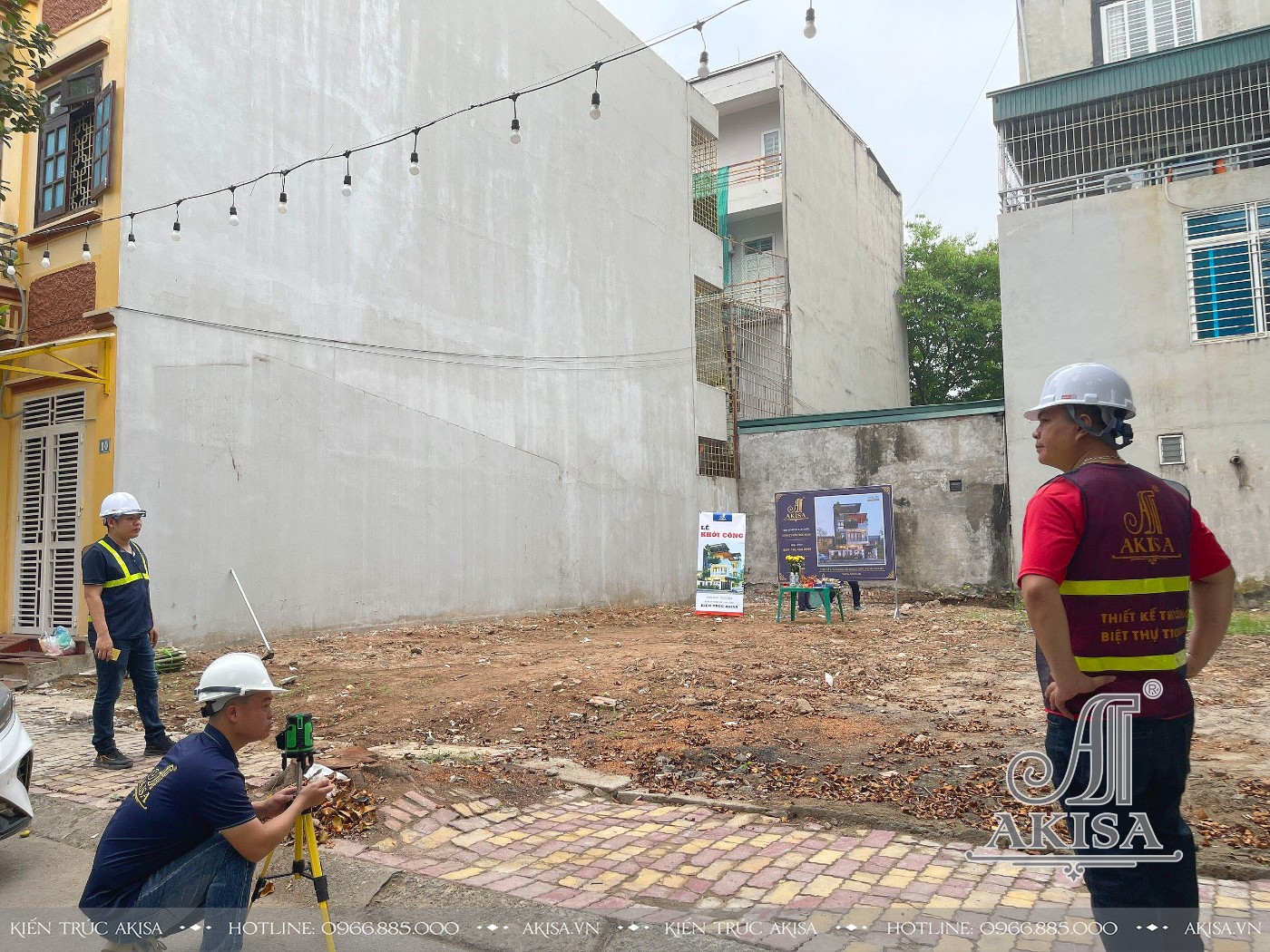 Lễ khởi công xây dựng biệt thự phố 3 tầng hiện đại tại Hòa Bình (CĐT: ông Tiến) TC311015-KC