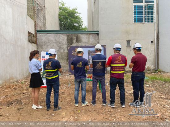 Lễ khởi công xây dựng biệt thự phố 3 tầng hiện đại tại Hòa Bình (CĐT: ông Tiến) TC311015-KC