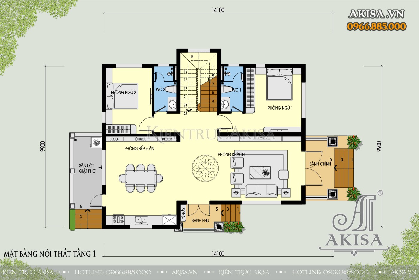 Biệt thự tân cổ điển 2 tầng 4 phòng ngủ mái Nhật đẹp (CĐT: ông Đức - Hòa Bình) BT221028