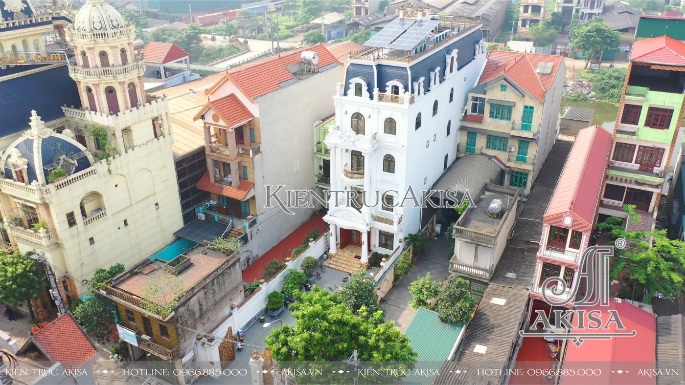 Hoàn thiện Kiến trúc Biệt thự 4 tầng tân cổ điển tại Bắc Ninh (CĐT:Ông Sỹ) HT32689-KT