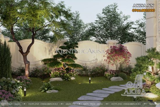 Thiết kế khuôn viên sân vườn biệt thự cao cấp tại Phú Thọ (CĐT: ông Đức Anh) SV321010