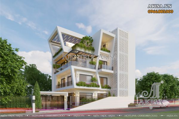 Thiết kế nhà đẹp 4 tầng hiện đại (CĐT: ông Nam - Hà Nội) BT411053
