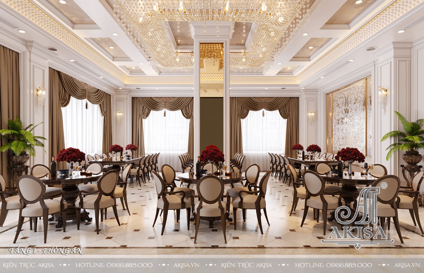 Mẫu nội thất tân cổ điển gỗ tự nhiên đẳng cấp (CĐT: ông Khánh - Quảng Ninh) NT521058