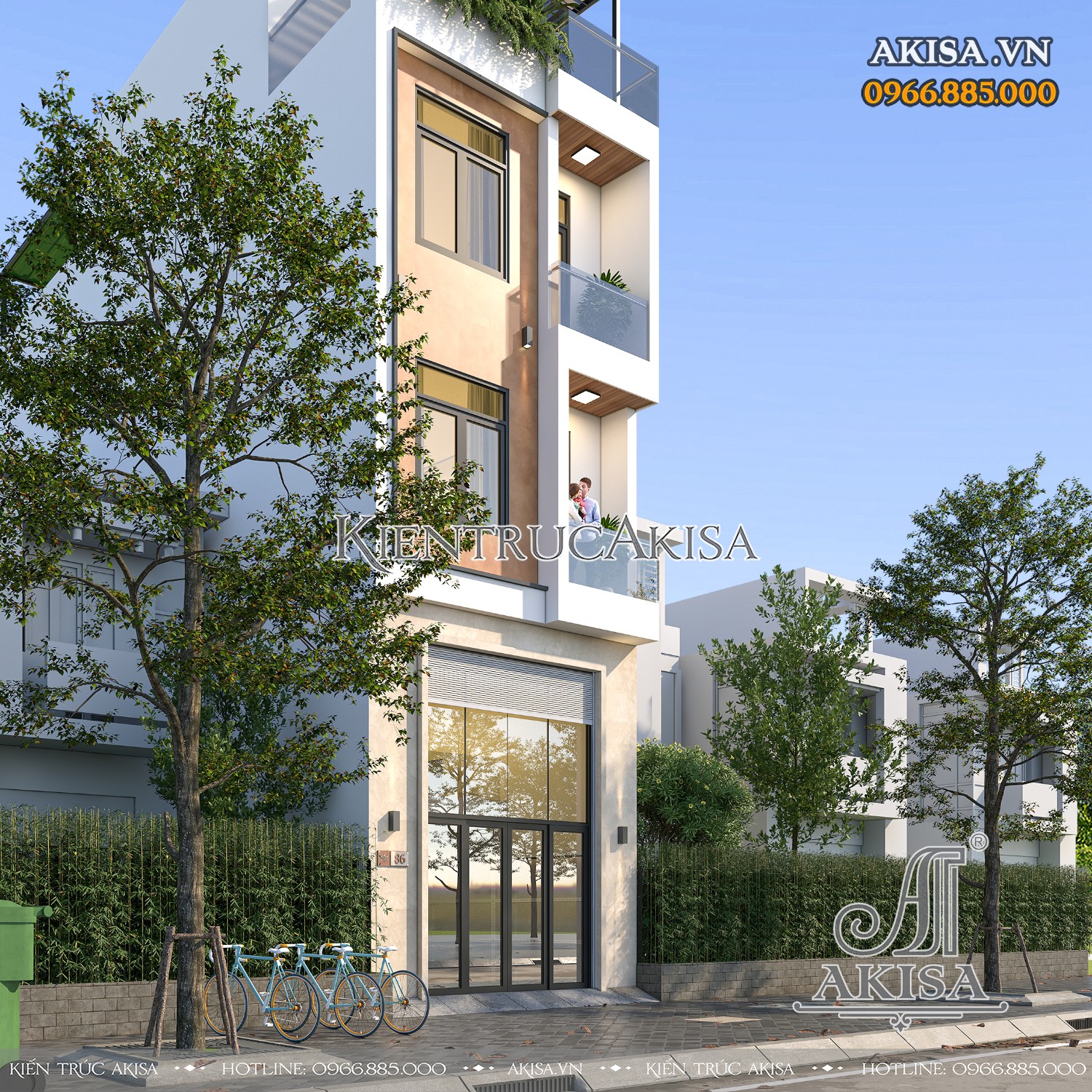 Thiết kế nhà phố hiện đại 3 tầng 1 tum (CĐT: ông Tuấn - TP Hồ Chí Minh) NVP311114