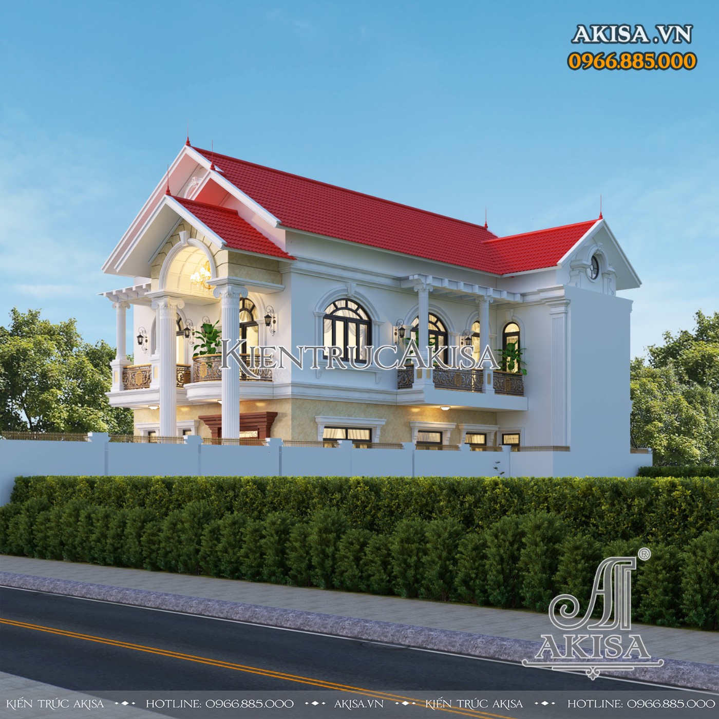 Biệt thự tân cổ 2 tầng mái Thái (CĐT: ông Thành - Hà Nam) BT221130