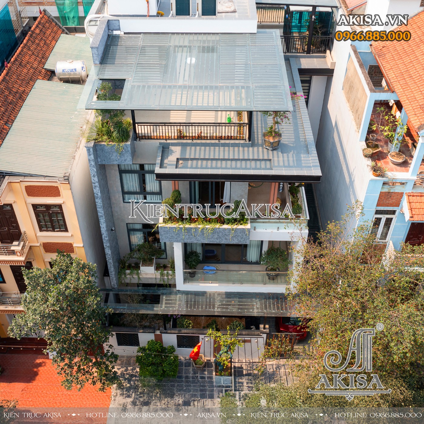 Hoàn thiện kiến trúc biệt thự 3 tầng hiện đại tại Hòa Bình (CĐT: ông Tiến) HT311015-KT