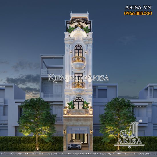 Mẫu nhà phố 4 tầng 4x22m có gara (CĐT: ông Hòa - Hà Nội) NP421132