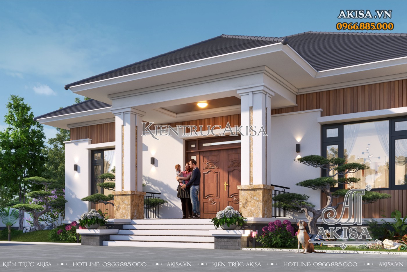 Biệt thự chữ L 1 tầng (CĐT: ông Dũng - Vĩnh Phúc) BT111135