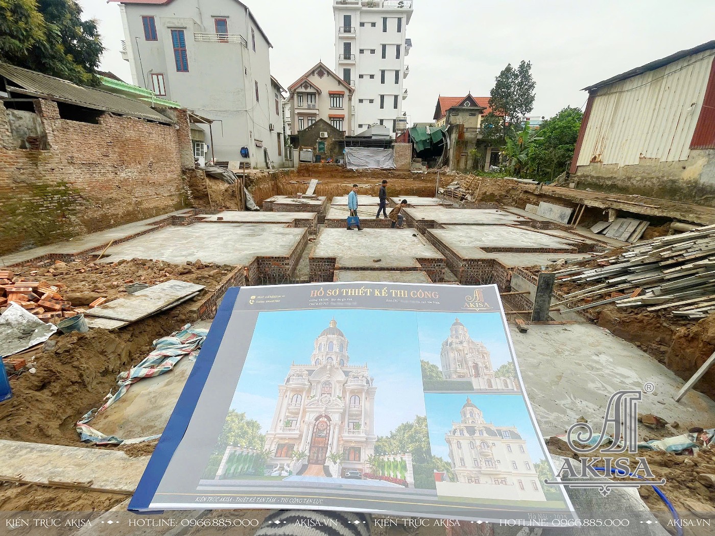 Giám sát thi công lâu đài 3 tầng tại Bắc Ninh (CĐT: ông Thế) TC321125-KT