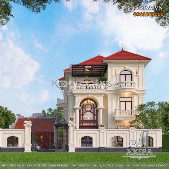 Mẫu biệt thự 3 tầng tân cổ điển mái Nhật (CĐT: bà Hòa - Quảng Ninh) BT321139