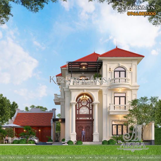 Mẫu biệt thự 3 tầng tân cổ điển mái Nhật (CĐT: bà Hòa - Quảng Ninh) BT321139