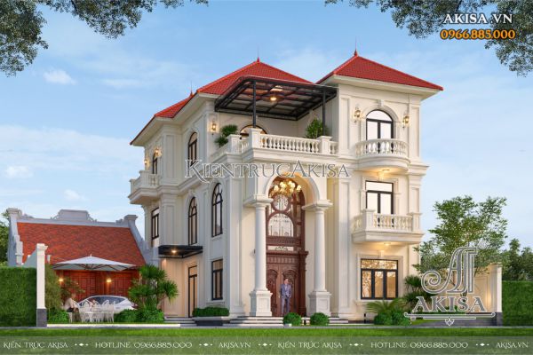 Mẫu biệt thự 3 tầng tân cổ điển mái Nhật (CĐT: bà Hòa - Quảng Ninh) BT321139
