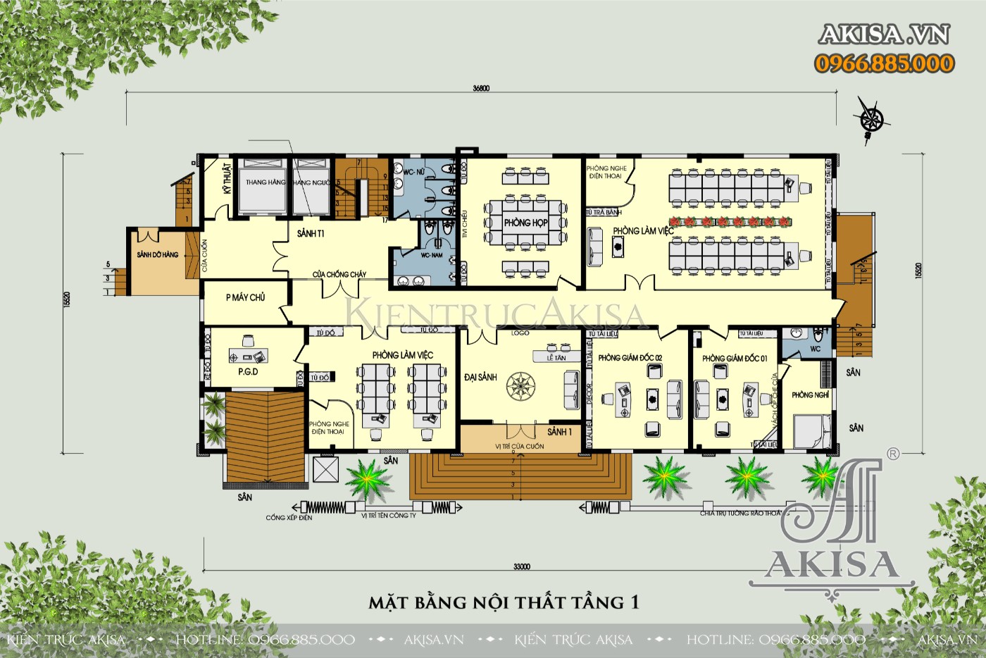 Thiết kế trụ sở văn phòng tân cổ 3 tầng (CĐT: ông Phúc - Hải Phòng) VP321140