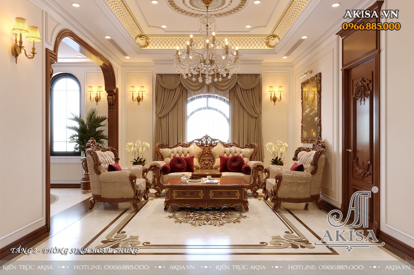 Nội thất gỗ gõ đỏ phong cách tân cổ điển (CĐT: ông Vĩnh - Sóc Trăng) NT321088