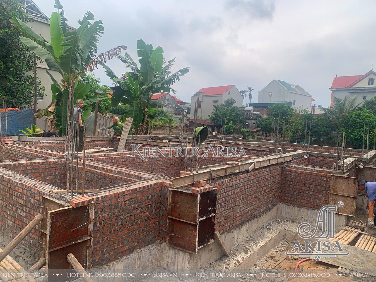 Hình ảnh thi công biệt thự 2 tầng tại Hải Dương (CĐT: bà Mỹ) TC221176-KT