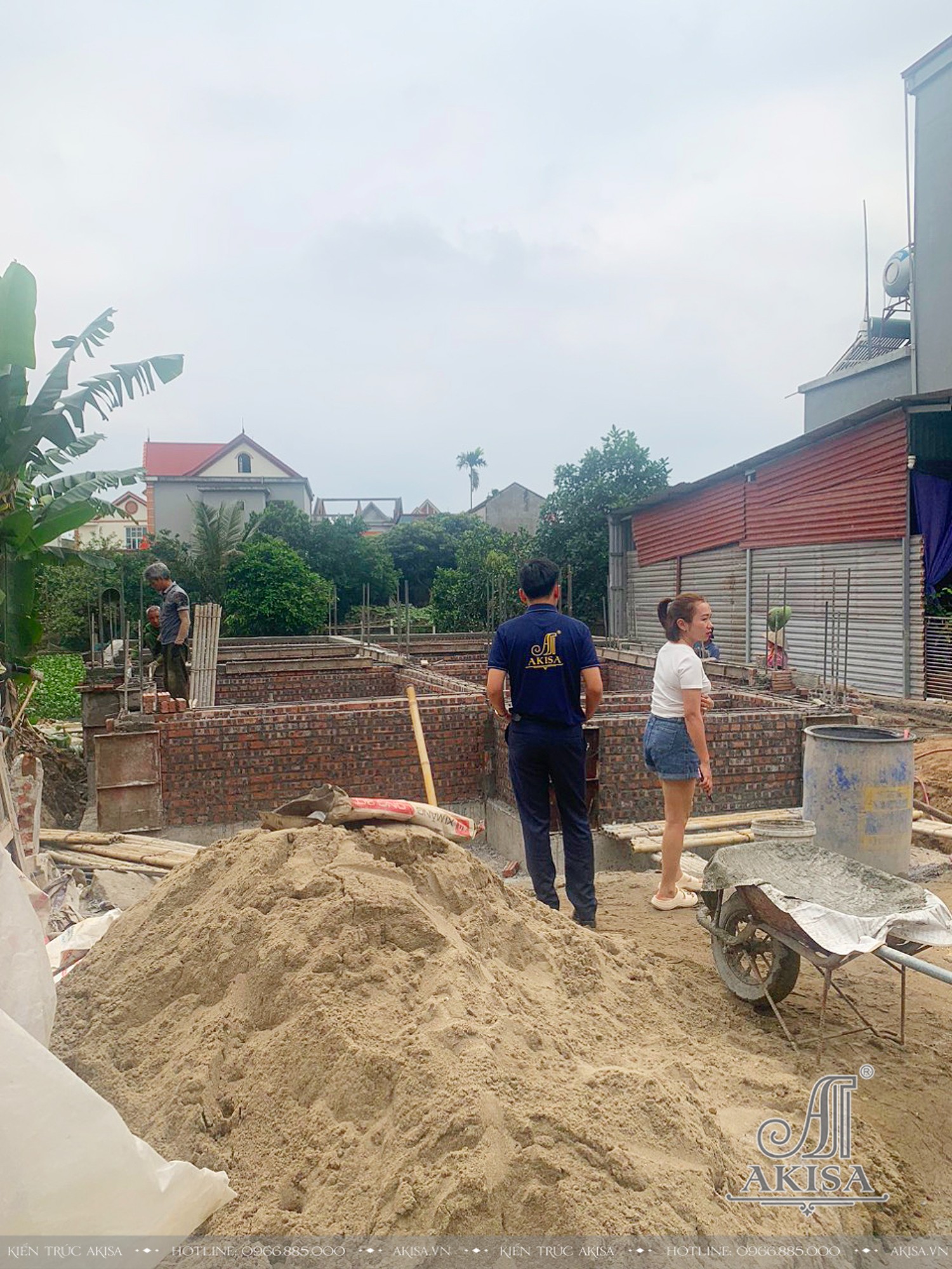 Hình ảnh thi công biệt thự 2 tầng tại Hải Dương (CĐT: bà Mỹ) TC221176-KT