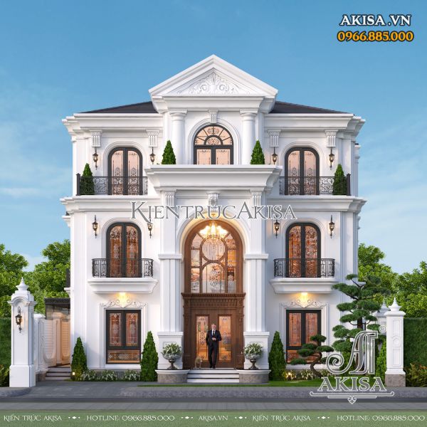 Biệt thự 3 tầng tân cổ điển mái nhật (CĐT: ông Hùng - Hà Nội) BT321177