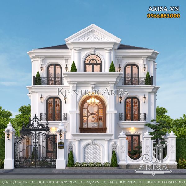 Biệt thự 3 tầng tân cổ điển mái nhật (CĐT: ông Hùng - Hà Nội) BT321177