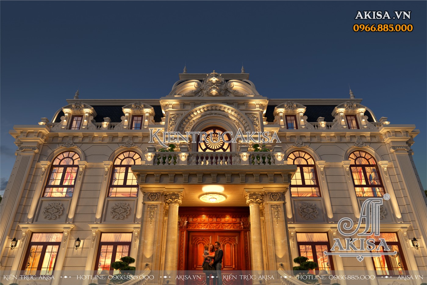 Thiết kế biệt thự Pháp 2 tầng (CĐT: ông Hùng - Hà Tĩnh) BT221183