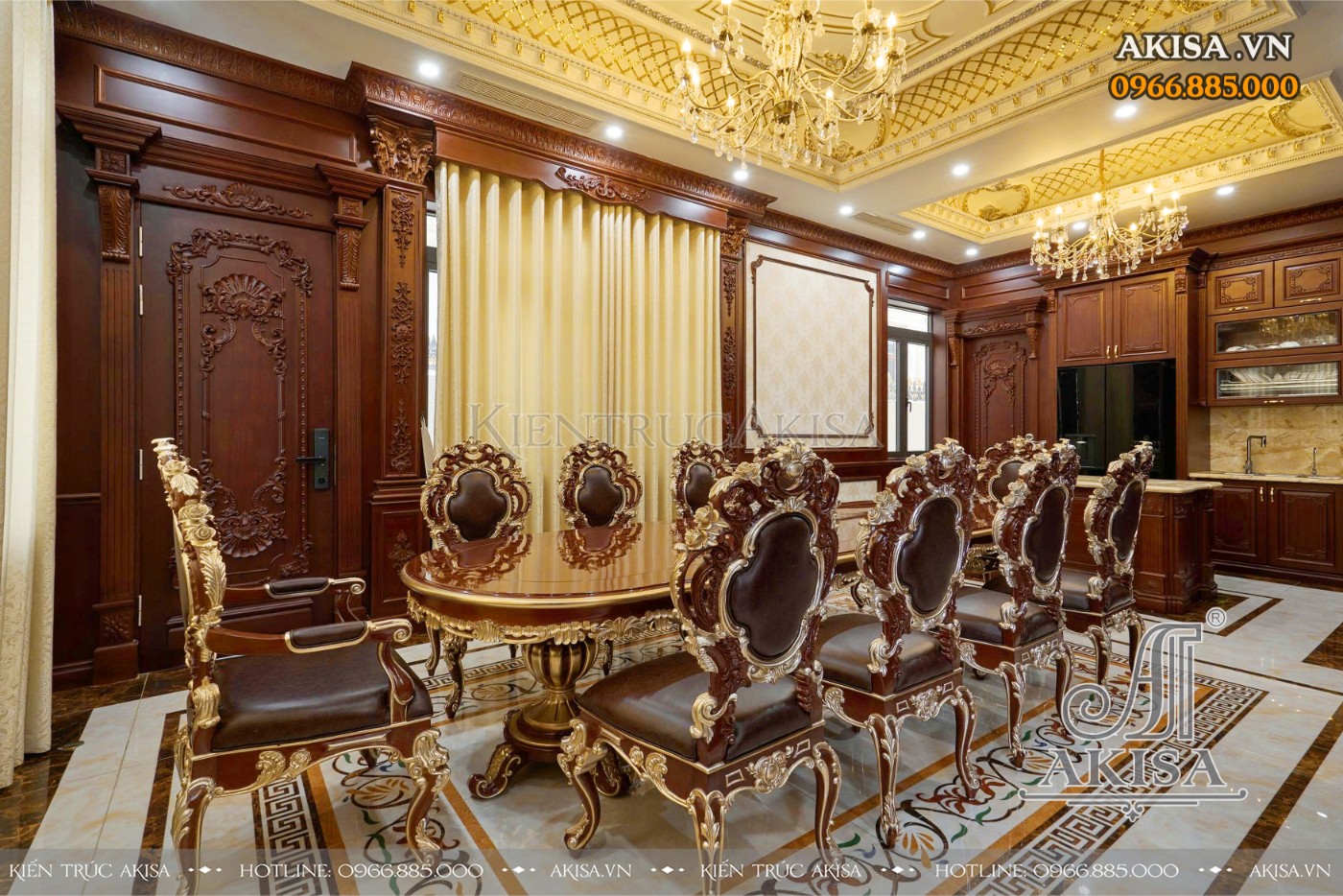 Hoàn thiện kiến trúc - nội thất biệt thự tân cổ điển Pháp 3 tầng (CĐT: ông Cường - Thanh Hóa) HT32468