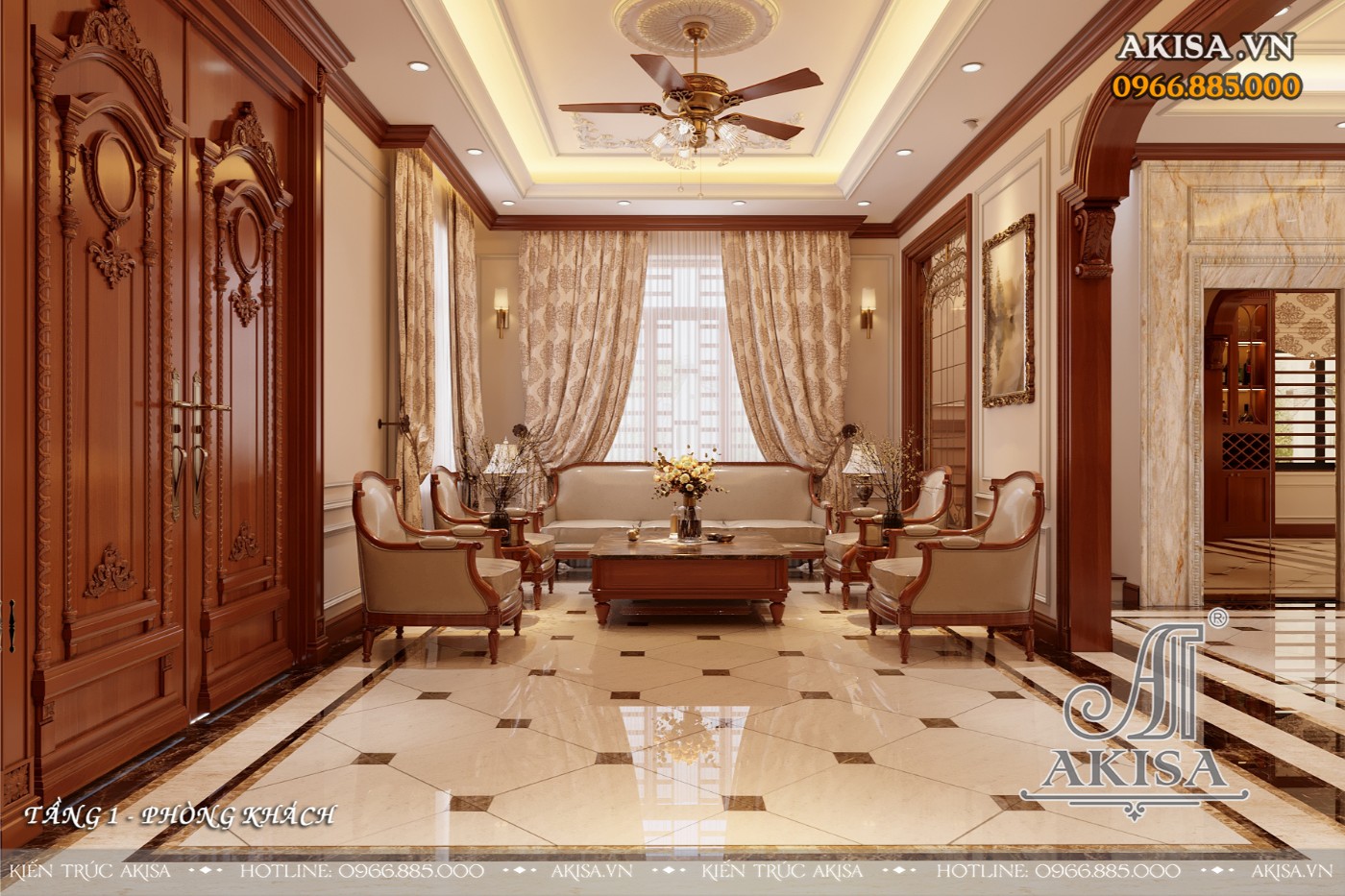 Nội thất tân cổ biệt thự 3 tầng (CĐT: ông Thi - Thanh Hóa) NT321186