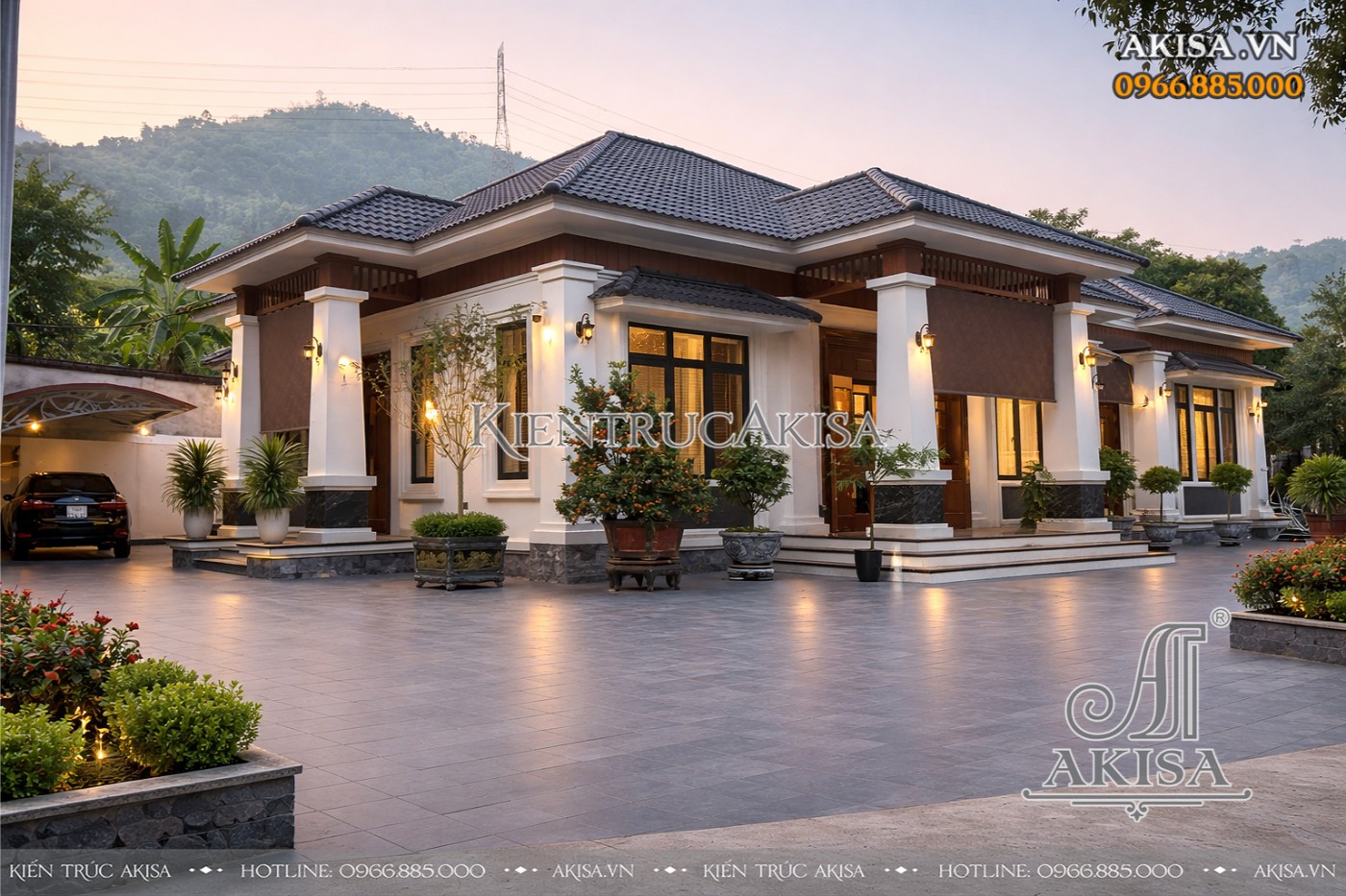 Thi công biệt thự 1 tầng (CĐT: ông Tuấn Anh - Vĩnh Phúc) TC111189-KT