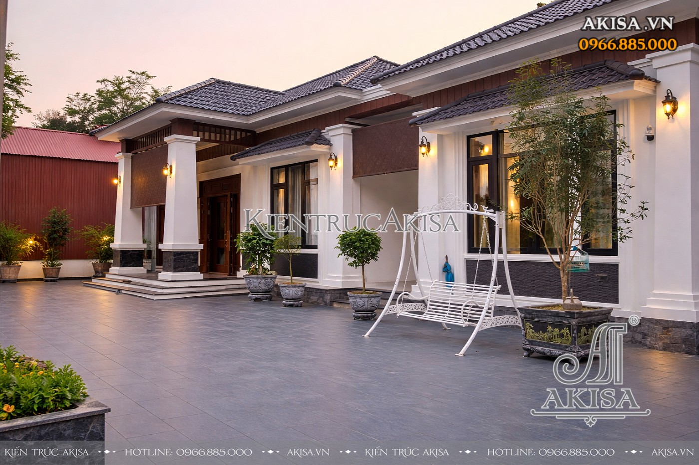 Thi công biệt thự 1 tầng (CĐT: ông Tuấn Anh - Vĩnh Phúc) TC111189-KT
