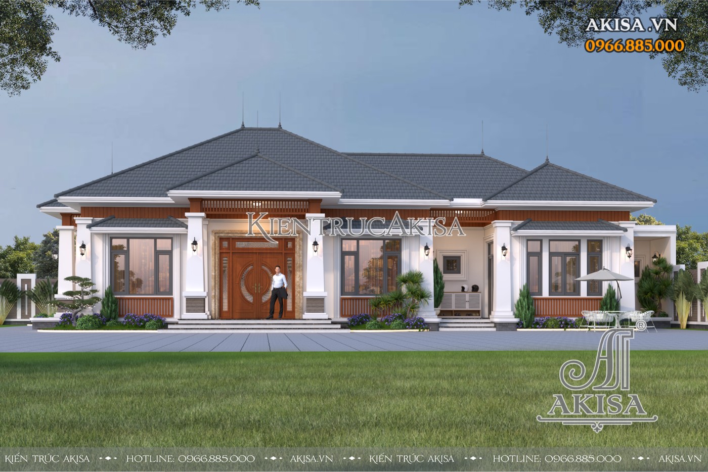 Thi công biệt thự 1 tầng (CĐT: ông Tuấn Anh - Vĩnh Phúc) TC111189-KT