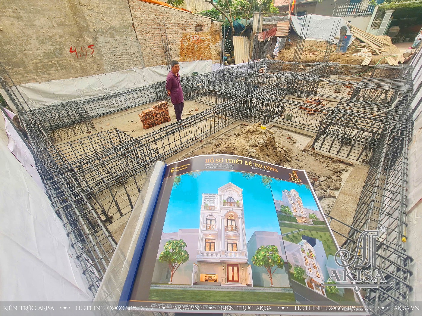 Giám sát thi công biệt thự phố 4 tầng tại Hà Nội (CĐT: bà Dung) TC421191-KT