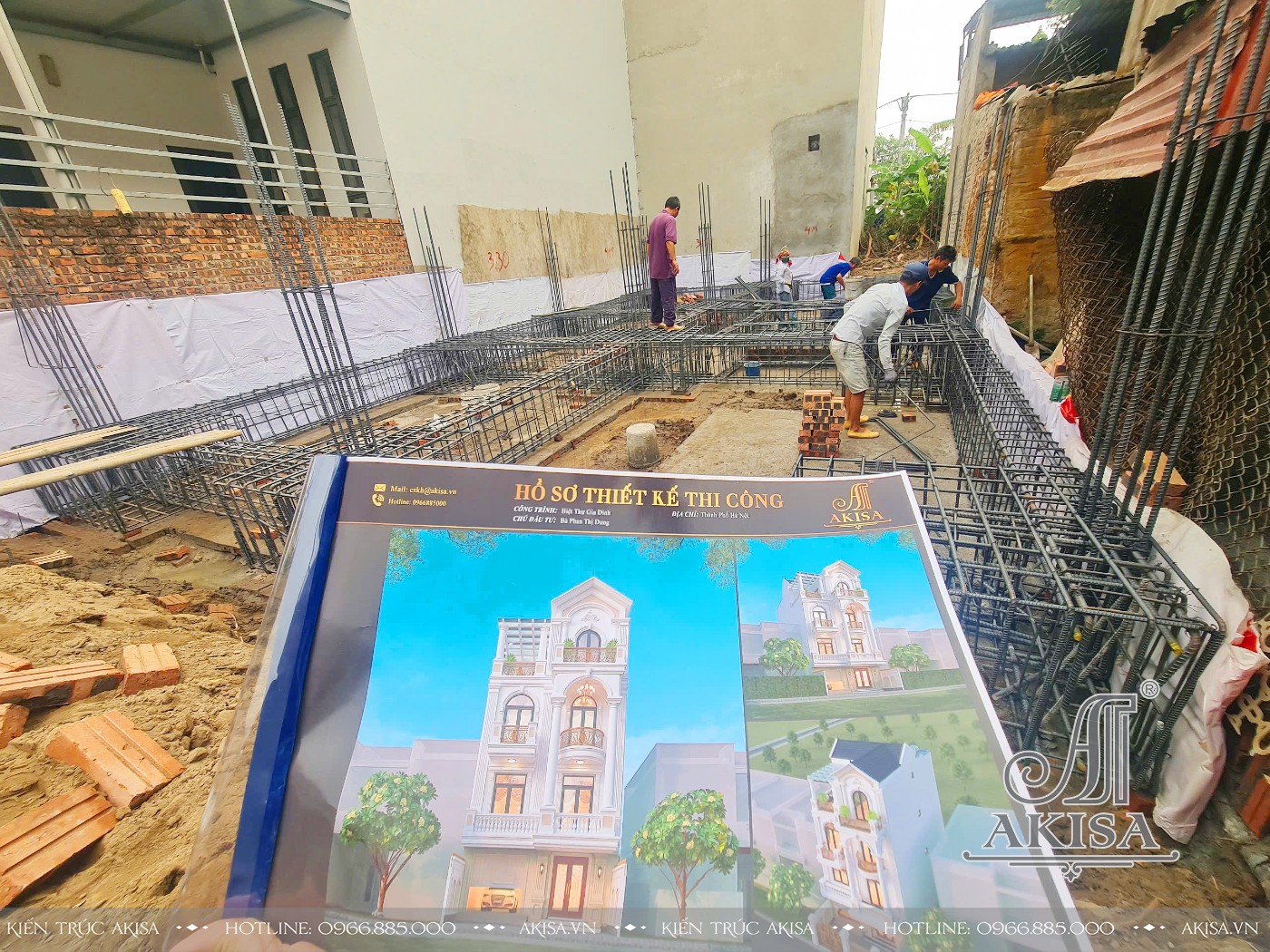 Giám sát thi công biệt thự phố 4 tầng tại Hà Nội (CĐT: bà Dung) TC421191-KT