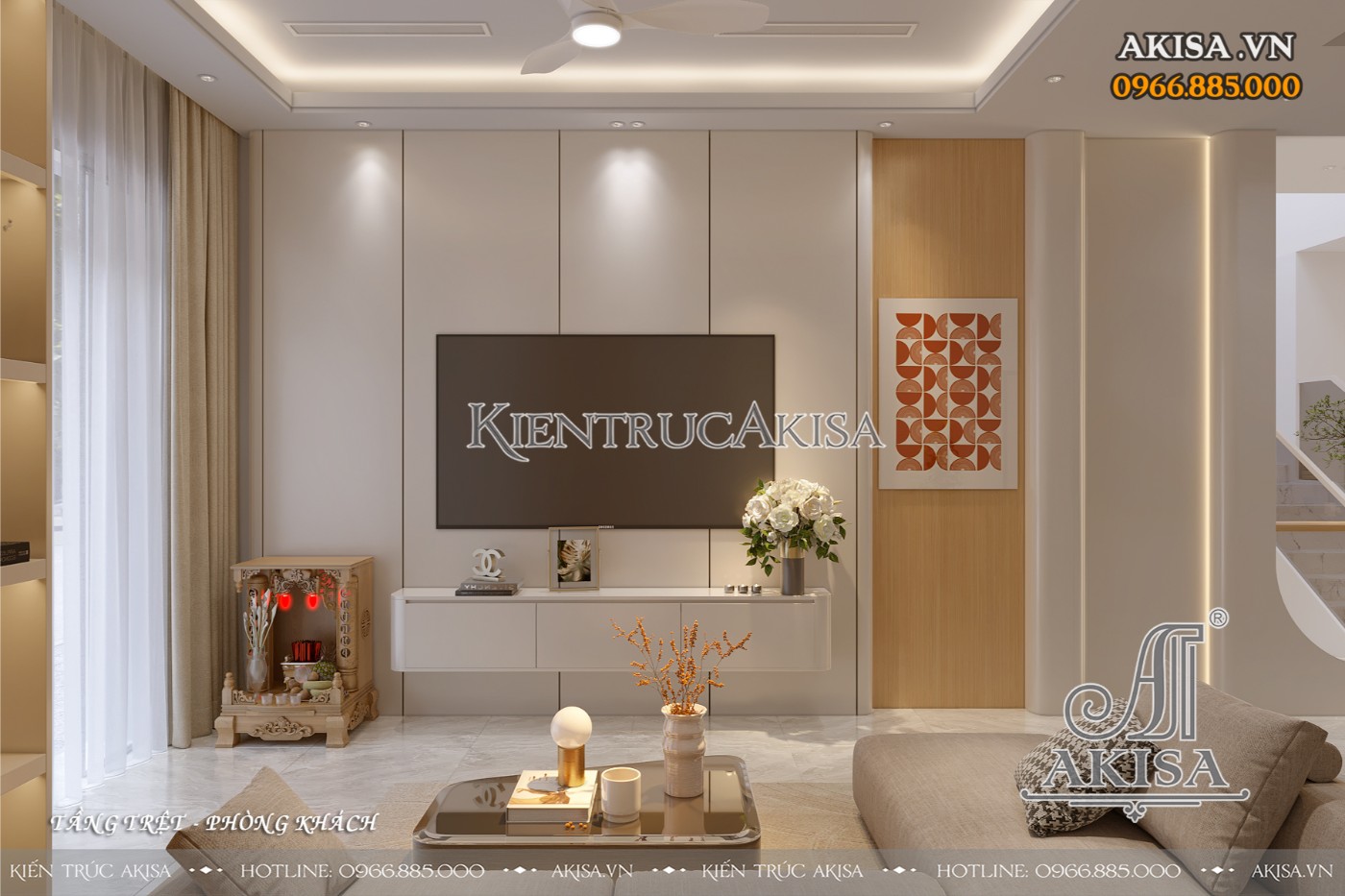 Nội thất nhà phố 3 tầng (CĐT: bà Hạnh - TP Hồ Chí Minh) NT321194