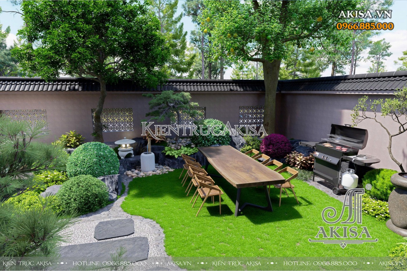 Thiết kế sân vườn kiểu Nhật (CĐT: ông Đức Anh - Phú Thọ) SV321200