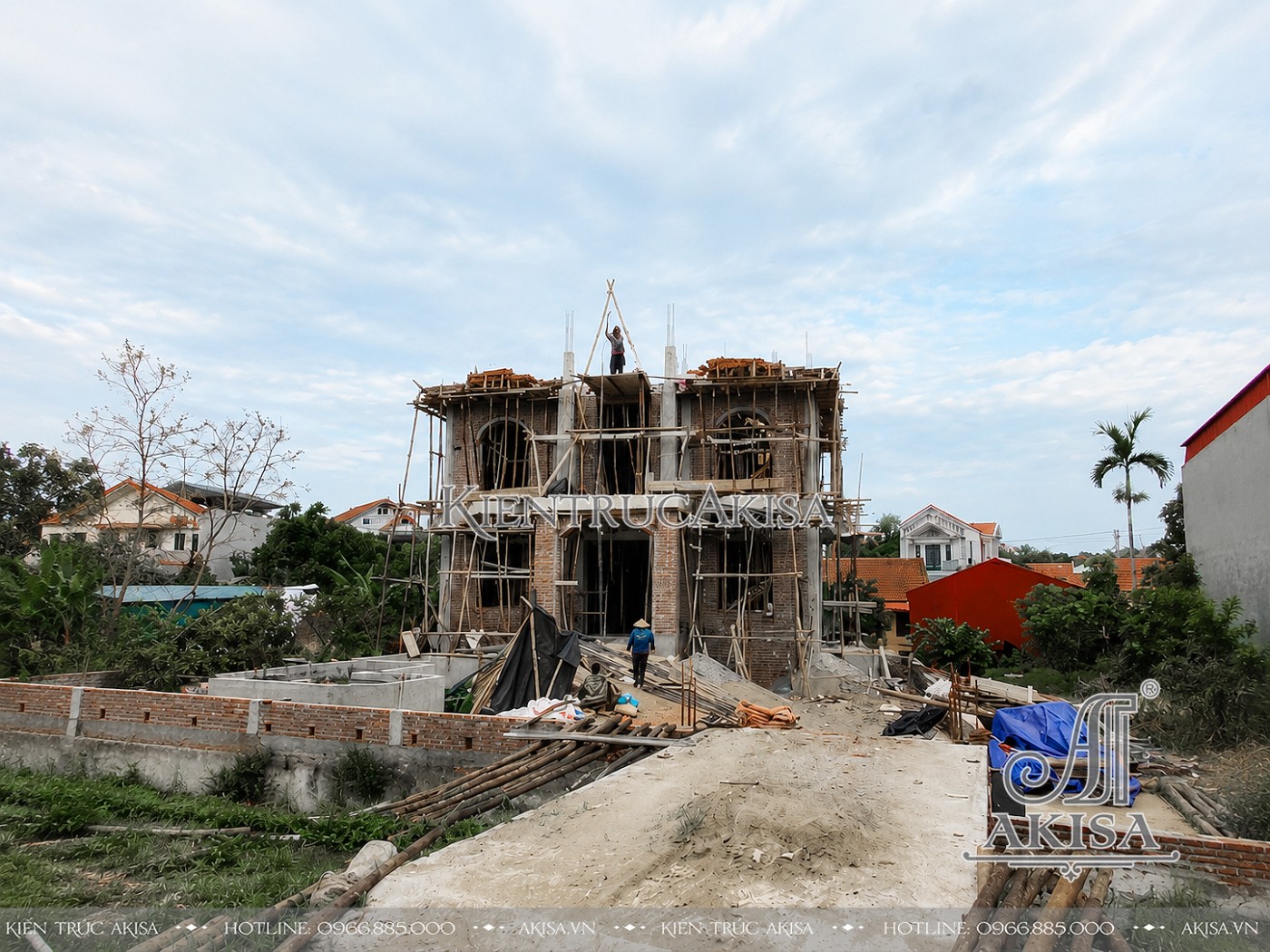 Giám sát thi công biệt thự 2 tầng tại Bắc Ninh (CĐT: ông Quyền) TC221175-KT