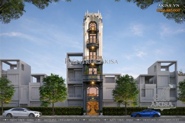 Thiết kế nhà phố 6 tầng kết hợp kinh doanh phong cách tân cổ điển (CĐT: ông Tuấn - Hải Dương) NVP621203